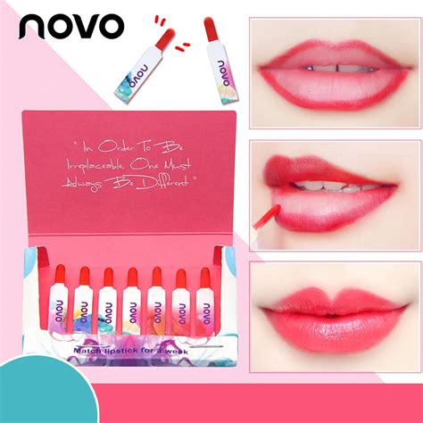 novo 35pcs pack matchstick matte nude lipstick waterproof long lasting makeup moisturizing lip