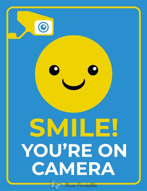 printable smile youre on camera sign