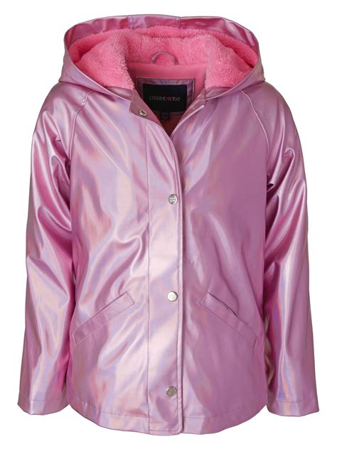 Limited Too Metallic Raincoat With Fleece Lining Baby Girls