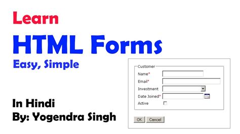 How to create a form in HTML ? HTML form example. - YouTube