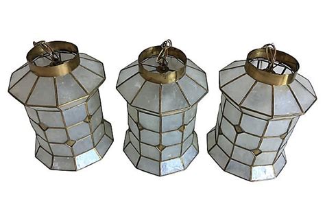 Capiz Shell Lanterns Set Of 3