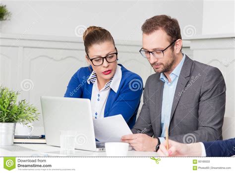 Business Coworkers Working Together At The Meeting Stock Image Image