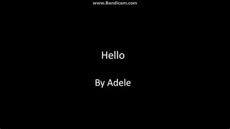 Hello Lyrics By Adele Youtube