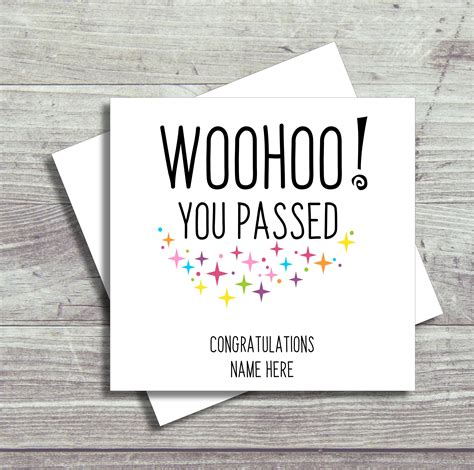 Personalised Exam Congratulations Card Exam Success You Passed Etsy