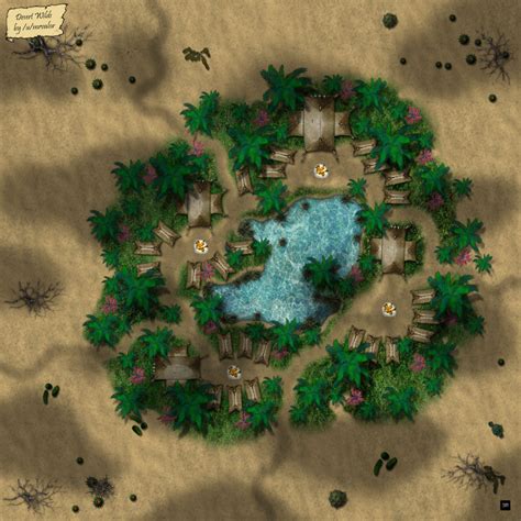 24x34 Oasis Battlemap Desert Fantasymaps In 2020 Dnd World Map Vrogue