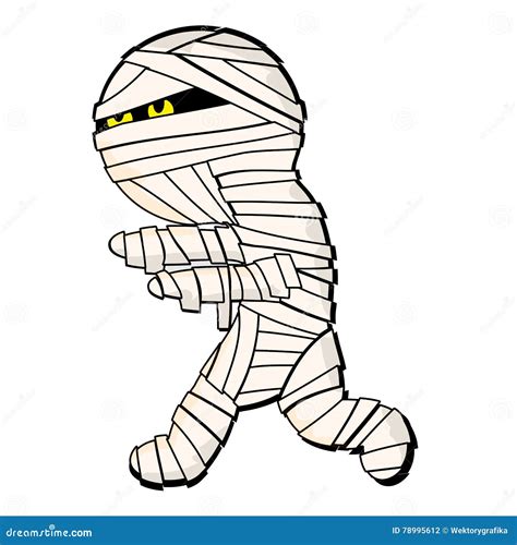 Cute Halloween Mummy Vector Symbol Icon Design Stock Vector