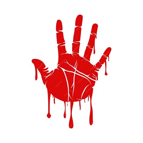 Premium Vector Blood Hand Print Horror Scary Blood Dirty Handprint