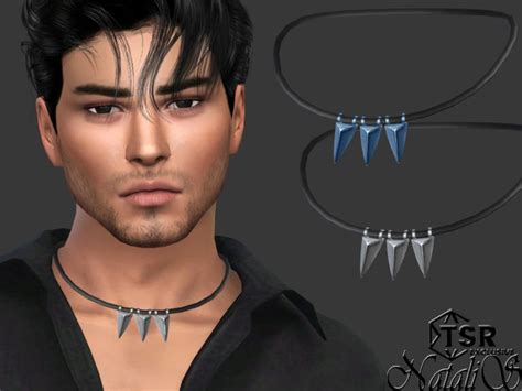Mens Triangle Pendants Cord Necklace The Sims 4 Catalog
