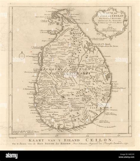 Carte De Lisle De Ceylan By Bellinschley Sri Lanka Ceylon 1750 Old