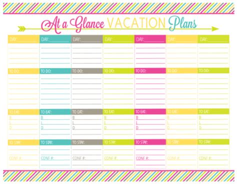 Vacation Planning Printable Pack Organizing Homelife