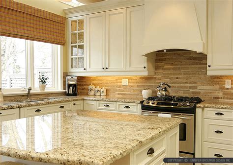 Travertine Subway Backsplash Tile Idea Kitchen