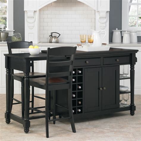 With seating kitchen islands : Home Styles Grand Torino Black Kitchen Island With Seating ...