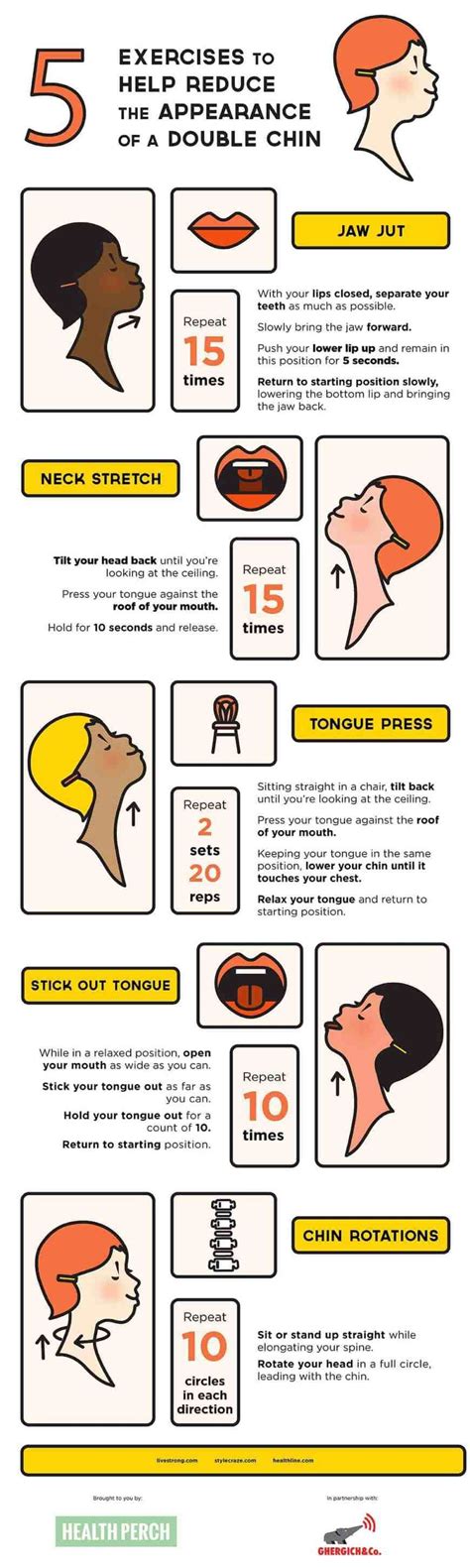 how to reduce a double chin simple exercises you can do anywhere infographic double chin
