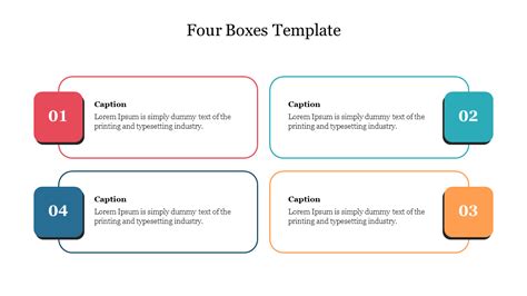 Creative 4 Boxes Template Powerpoint Presentation Design