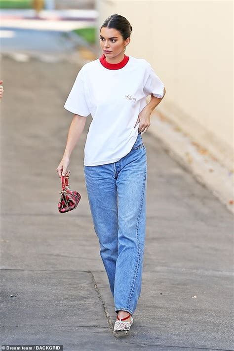 Kendall Jenner Showcases Casual Fashion Credentials In White Cherry T