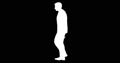 Male Silhouette Walking Loop Horizontal Stock Footage Video 100