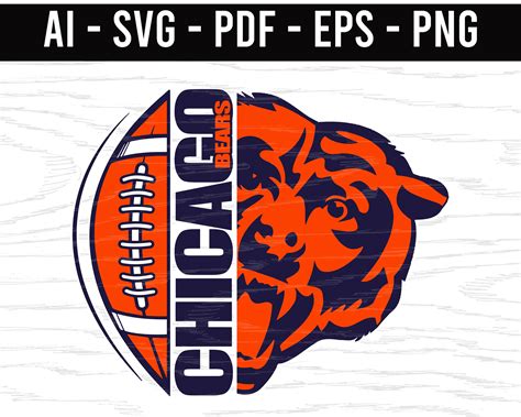 Chicago Bears Ball Logo Svg Png Ai Eps Pdf Nfl Sports Logo Etsy