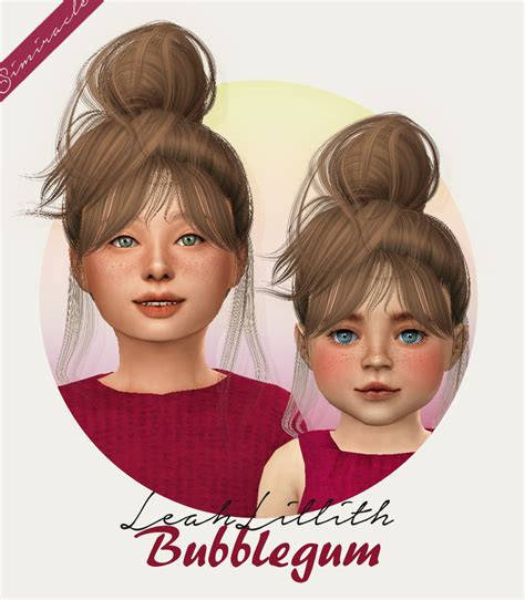 Simiracle Leahlillith` Bubblegum Hair Retextured Sims 4 Hairs