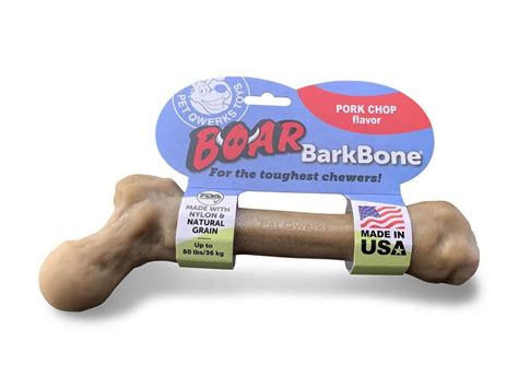 Pet Qwerks Boar Barkbone Porkchop Flavor Tough Dog Chew Toy Xlarge