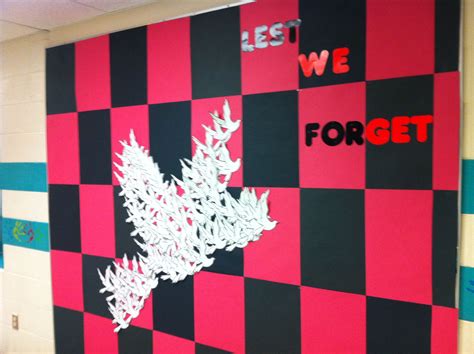 Revolutionary war, war of 1812. Remembrance Day Bulletin Board: large dove made from ...