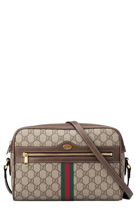 Gucci Ophidia Gg Supreme Canvas Crossbody Bag In Natural Lyst