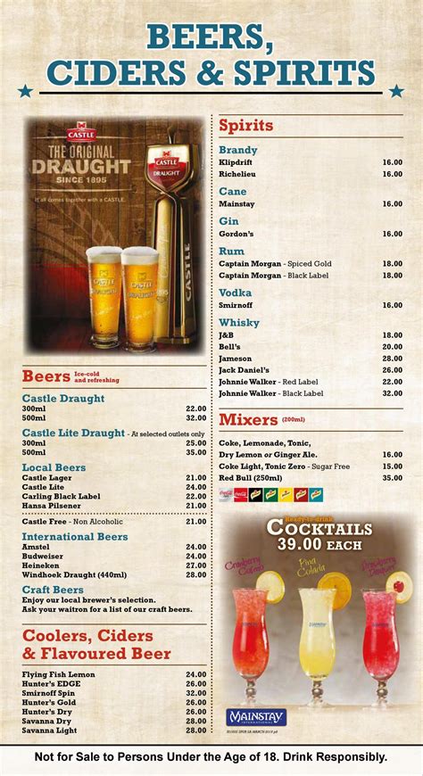 A&w menu has many items like hot dogs, hamburgers, onion rings, french but the most popular item on the a&w menu is their premium quality beers. Spur Steak Ranches Menu Prices & Specials