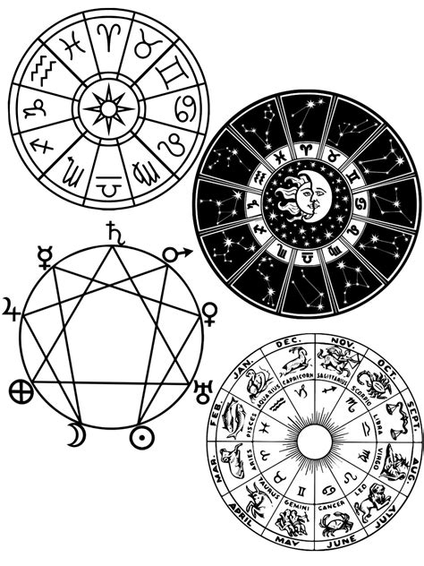 Zodiac Wheels Sheets 1 3 Etsy