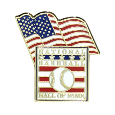 Baseball Hall Of Fame American Flag Pin