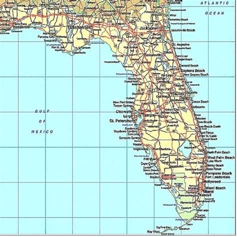 Florida East Coast Map United States Map