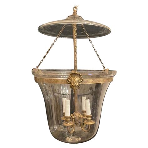 Fine Large Vaughan Lighting Bell Jar Glass Bronze Neoclassical Lantern