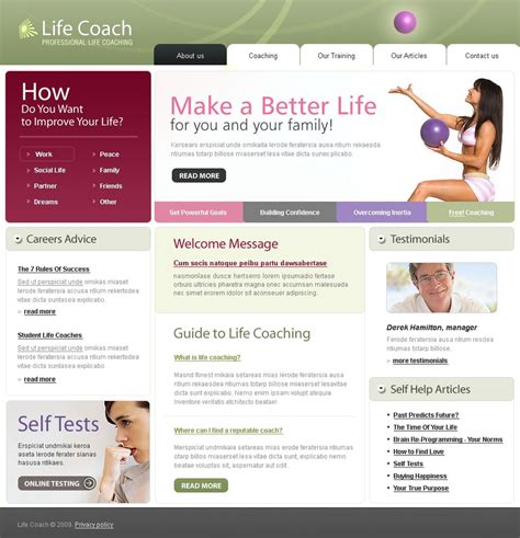 Life Coaching Website Templates
