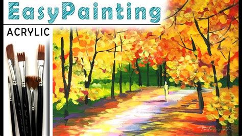 How To Paint Beautiful Fall Forest Landscape Acrylic