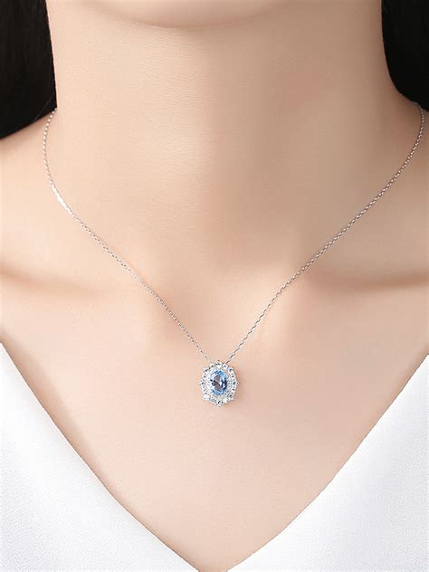 Sterling Silver With Cubic Zirconia Delicate Oval Necklaces