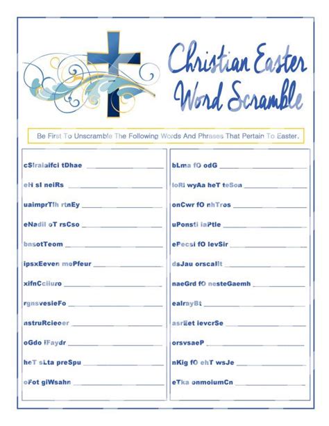 Bible Basics Word Scramble For Adults Word Scramble Puzzles For