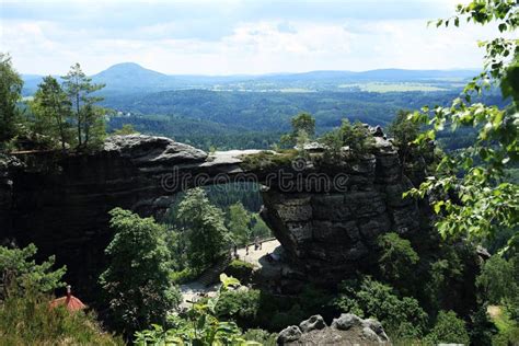 Pravcicka Felsen Tscheche Die Schweiz Tschechische Republik Stockfoto