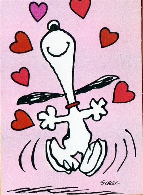 Vintage Peanuts Card Dancing Snoopy Hope Valentines Day Makes You Happy