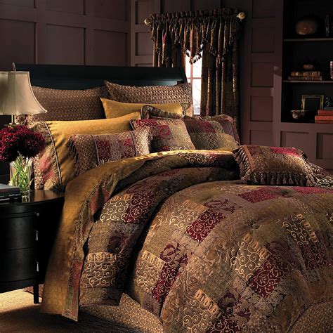 Red Croscill Scdx6405set07 Galleria King Comforter Set Bedding Home