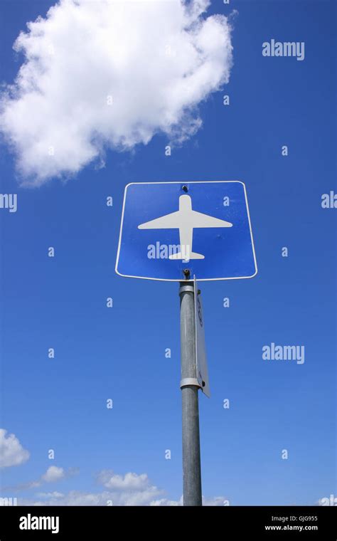 Sign Signal Blue Stock Photo Alamy