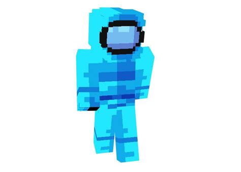 Blue Among Us Character Minecraft Skin Mongaus