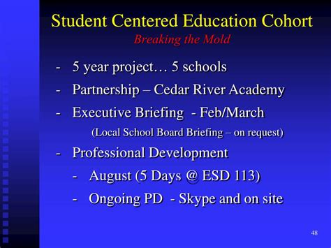 Ppt Student Centered Education Cohort Breaking The Mold Powerpoint