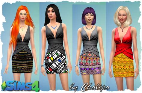 4 Summer Dresses By Chalipo Sims 4 Female Clothes