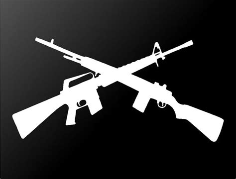 Crossed Guns Rifle Shotgun Vinyl Decal Car Truck Window Laptop Gun Sti