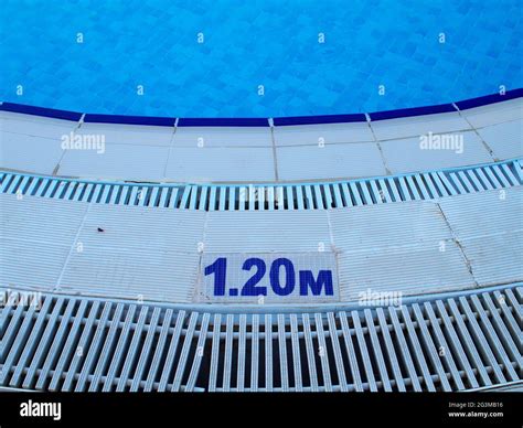 Swimming Pool Depth Marker Stock Photo Alamy