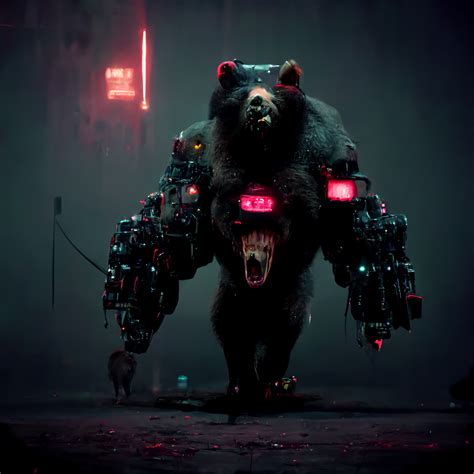 Midjourney Prompt A Bear With Cyborg Detail And A Prompthero