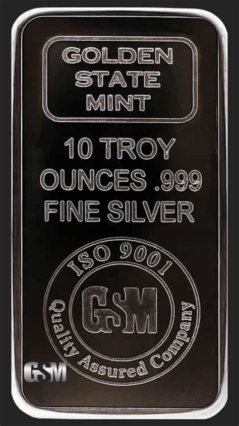 Golden State Mint 10 Oz Silver Bars 10 Oz Silver Bar