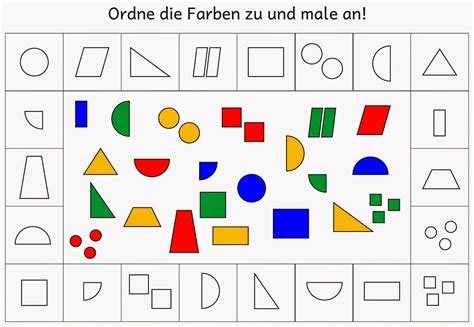 Lernstübchen Farben Zuordnen Und Anmalen 1 Kindergarten Formen