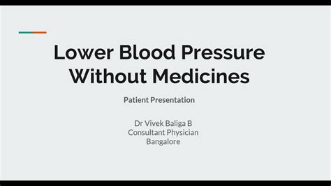 Lower Blood Pressure Without Medicines Patient Presentation Dr