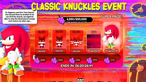 New Classic Knuckles Character Event In Sonic Speed Simulator Roblox Youtube