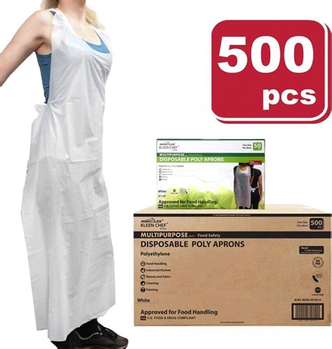 disposable food handling heavy weight poly aprons one size fits most 50 per box case of 10