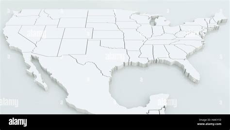 Mapa De Estados Unidos Y México Altamente Detallado 3d Rendering